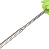 Telescopic Duster Handheld Dust Remover Stainless Steel for Floor Desk Cabinet Cupboard Cleaning Green