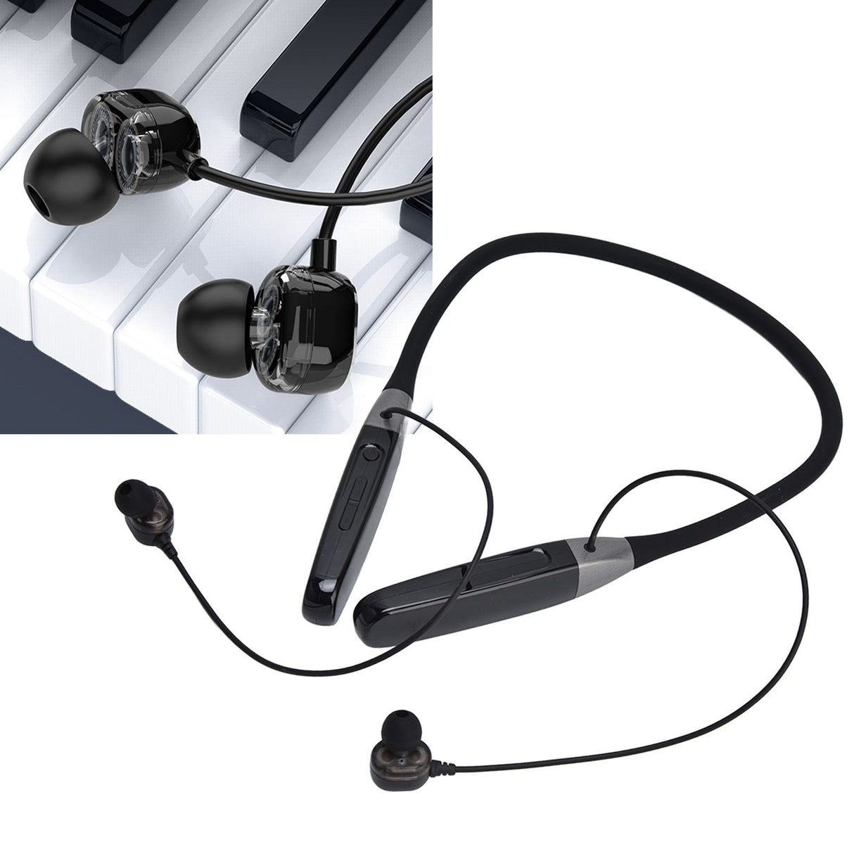 Wireless Hang Neck Type Earphone with 32G Memory LED Display Stereo Hanging Neck Headset