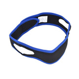 Snoring Stop Belt Adjustable Chin Strap Breathable Nylon Snoring Head Band for Men WomenBlue Black - 45-Degree Angle