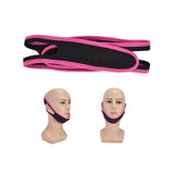 Snoring Stop Belt Adjustable Chin Strap Breathable Nylon Snoring Head Band for Men WomenRed Black - Extra Image