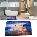Household Bathroom Floor Carpet Water Absorption Anti Slip Flannel Mat for Door Toilet40x60cm