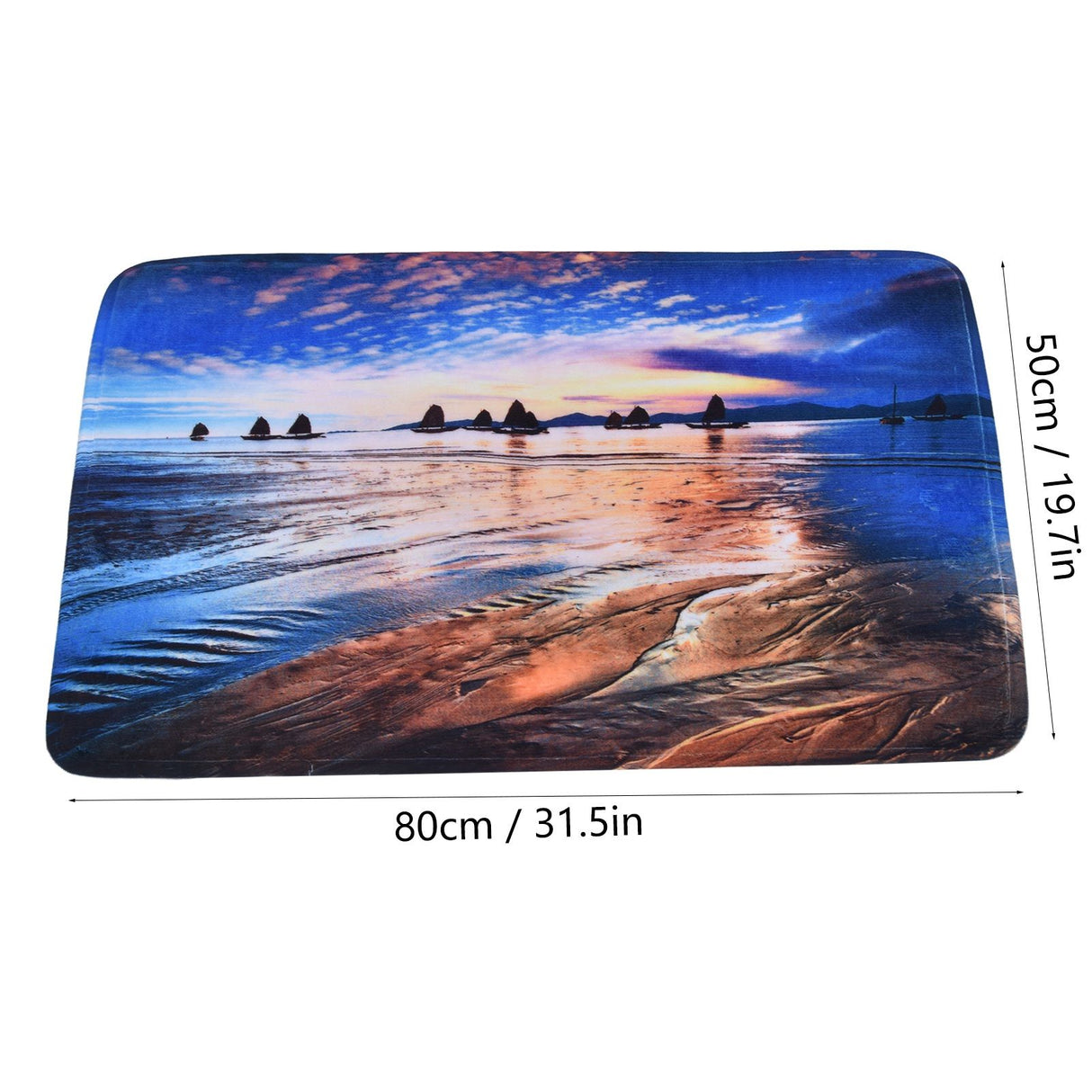 Household Bathroom Floor Carpet Water Absorption Anti Slip Flannel Mat for Door Toilet50x80cm
