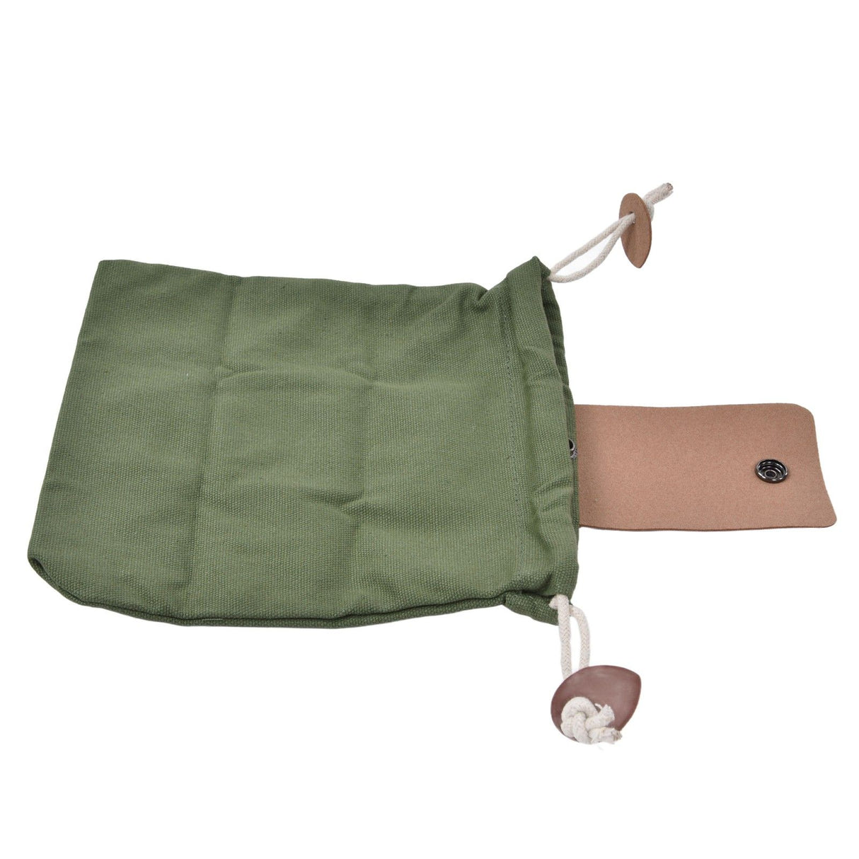 Foraging Pouch Collapsible PU Leather Canvas Mushroom Foraging Bag for Hiking Camping Hunting