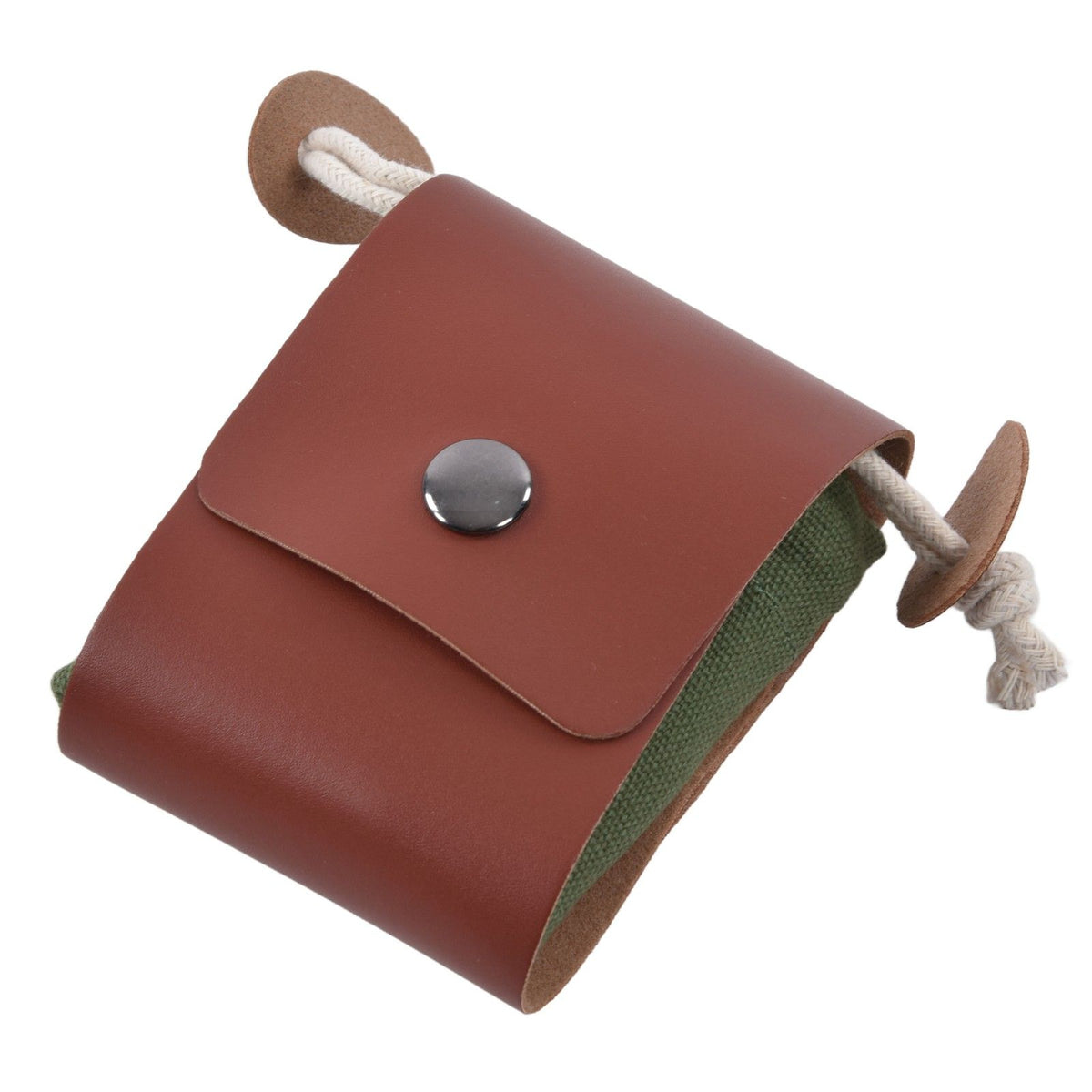 Foraging Pouch Collapsible PU Leather Canvas Mushroom Foraging Bag for Hiking Camping Hunting