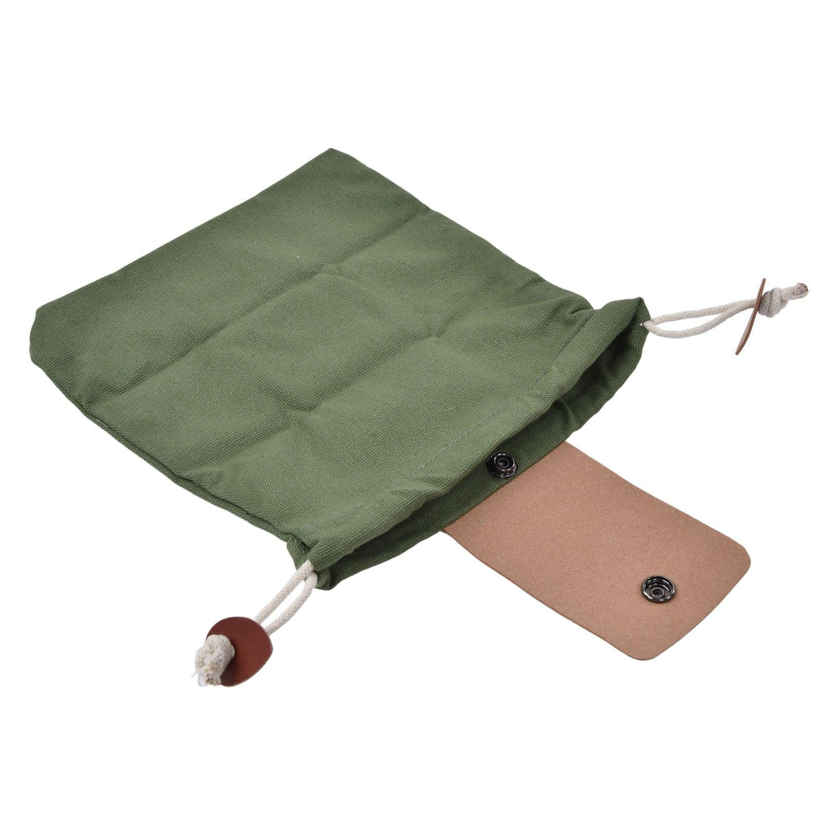 Foraging Pouch Collapsible PU Leather Canvas Mushroom Foraging Bag for Hiking Camping Hunting