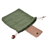 Foraging Pouch Collapsible PU Leather Canvas Mushroom Foraging Bag for Hiking Camping Hunting - 45-Degree Angle