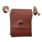 Foraging Pouch Collapsible PU Leather Canvas Mushroom Foraging Bag for Hiking Camping Hunting