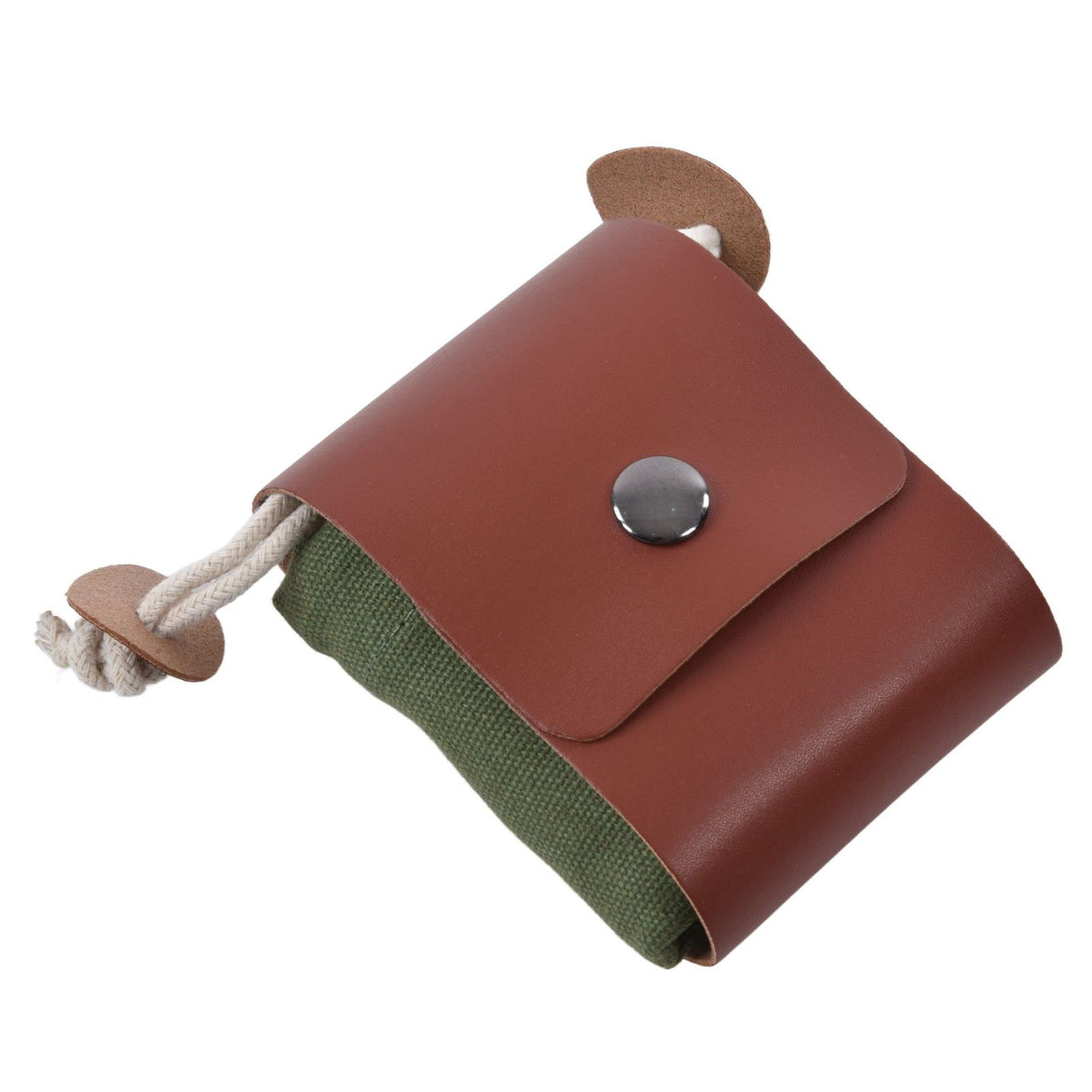Foraging Pouch Collapsible PU Leather Canvas Mushroom Foraging Bag for Hiking Camping Hunting