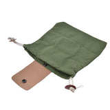 Foraging Pouch Collapsible PU Leather Canvas Mushroom Foraging Bag for Hiking Camping Hunting