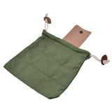 Foraging Pouch Collapsible PU Leather Canvas Mushroom Foraging Bag for Hiking Camping Hunting