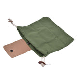Foraging Pouch Collapsible PU Leather Canvas Mushroom Foraging Bag for Hiking Camping Hunting