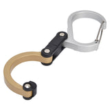 D Type Carabiner Multifunctional Aluminum Alloy Portable Stroller Carabiner for Traveling Camping HikingGold