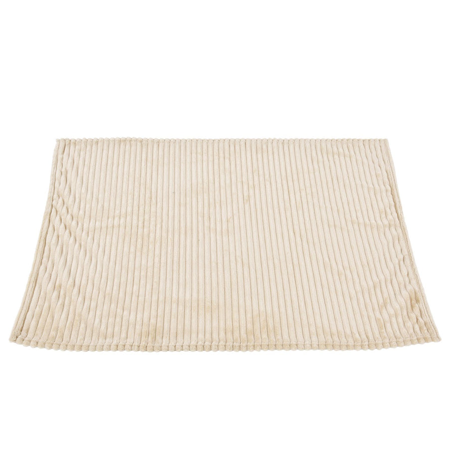 Flannel Throw Blanket Plush Fluffy Light Breathable Fine Workmanship Stylish Simple Soft BlanketBeige