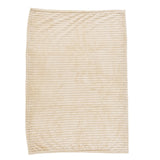 Flannel Throw Blanket Plush Fluffy Light Breathable Fine Workmanship Stylish Simple Soft BlanketBeige - Side View