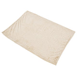 Flannel Throw Blanket Plush Fluffy Light Breathable Fine Workmanship Stylish Simple Soft BlanketBeige