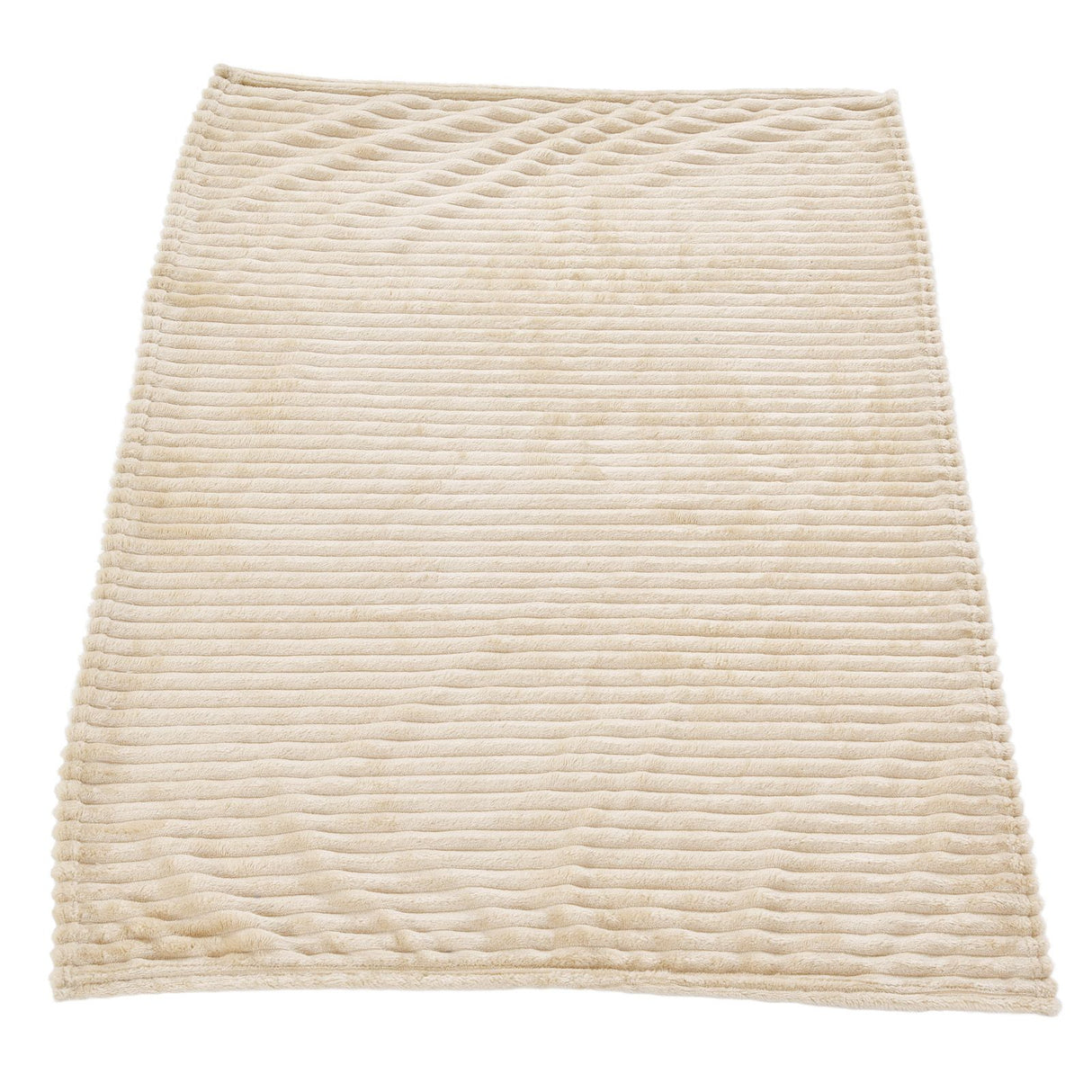 Flannel Throw Blanket Plush Fluffy Light Breathable Fine Workmanship Stylish Simple Soft BlanketBeige