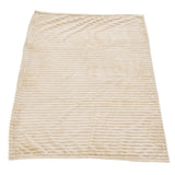 Flannel Throw Blanket Plush Fluffy Light Breathable Fine Workmanship Stylish Simple Soft BlanketBeige - Rear View