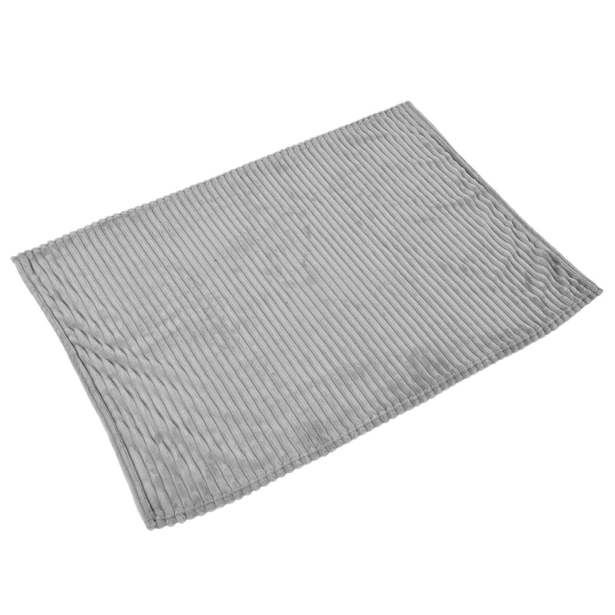 Flannel Throw Blanket Plush Fluffy Light Breathable Fine Workmanship Stylish Simple Soft BlanketGrey