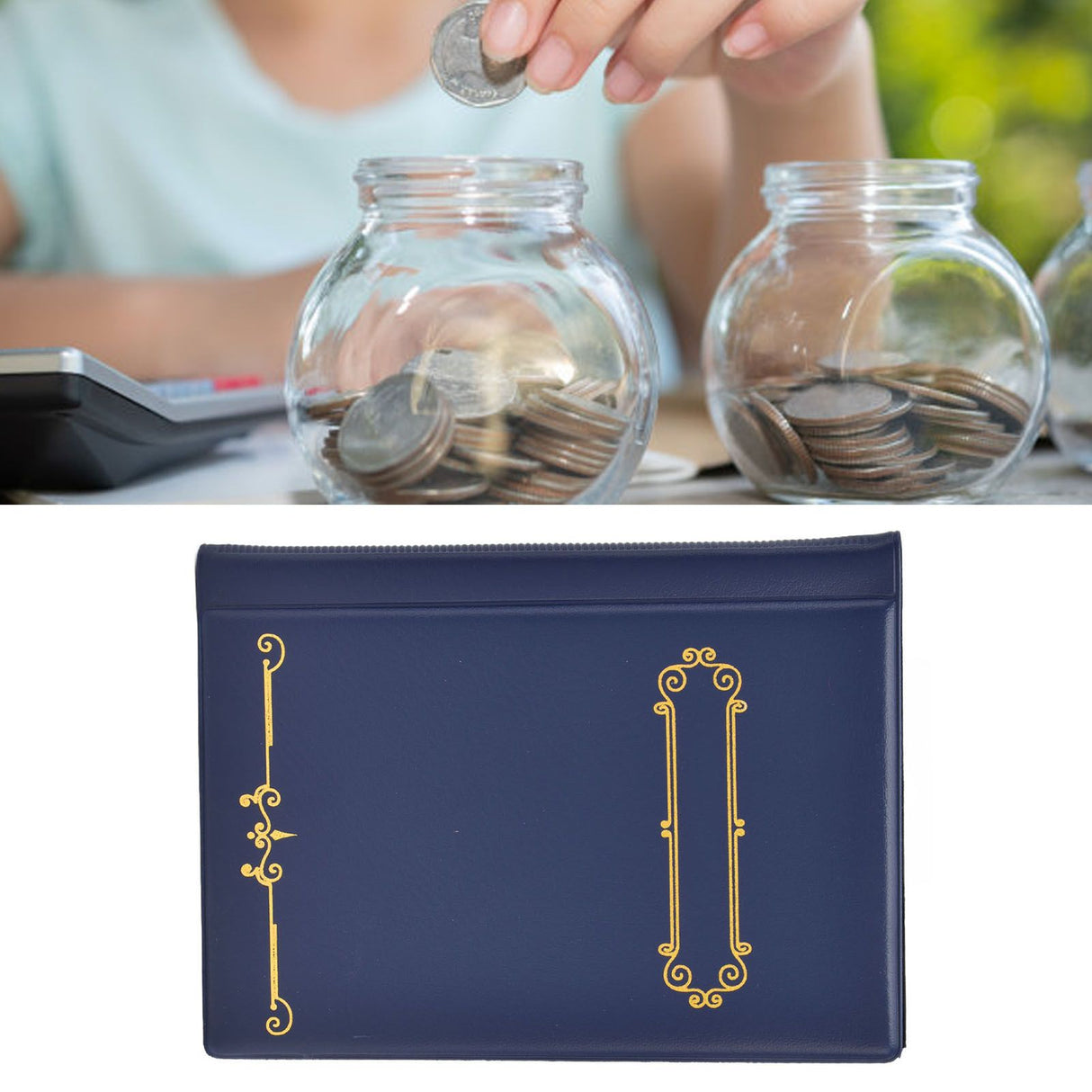 Coin Collection Book Large Capacity Anti Slip Design Good Water Resistance 120 Pockets Coin Holder for Collection UseBlue