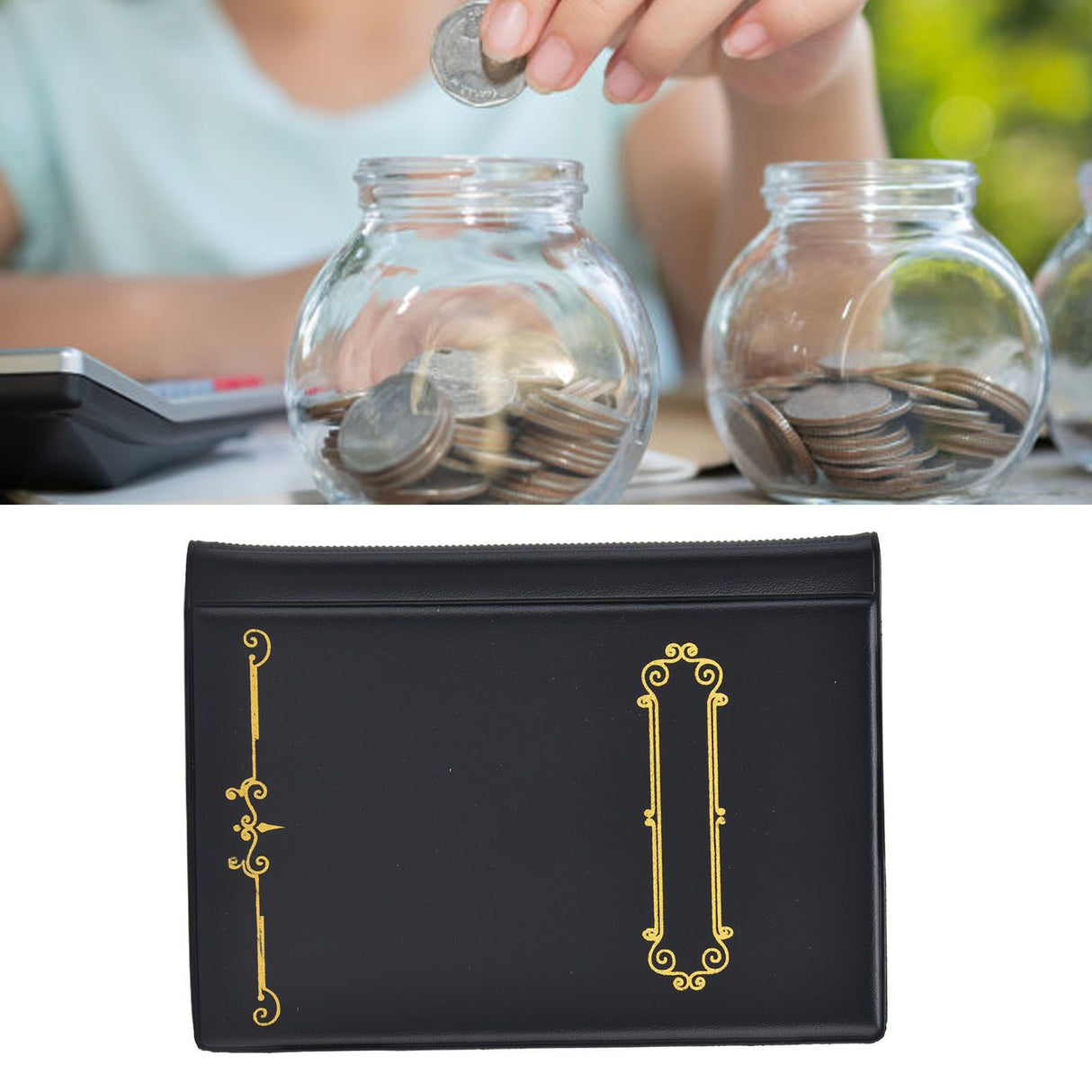 Coin Collection Book Large Capacity Anti Slip Design Good Water Resistance 120 Pockets Coin Holder for Collection UseBlack