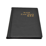 Coin Collection Book 120 PVC Pockets PU Cover Transparent Design Soft Highly Durable Clear Texture Coin AlbumBlack