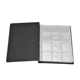 Coin Collection Book 120 PVC Pockets PU Cover Transparent Design Soft Highly Durable Clear Texture Coin AlbumBlack - 45-Degree Angle