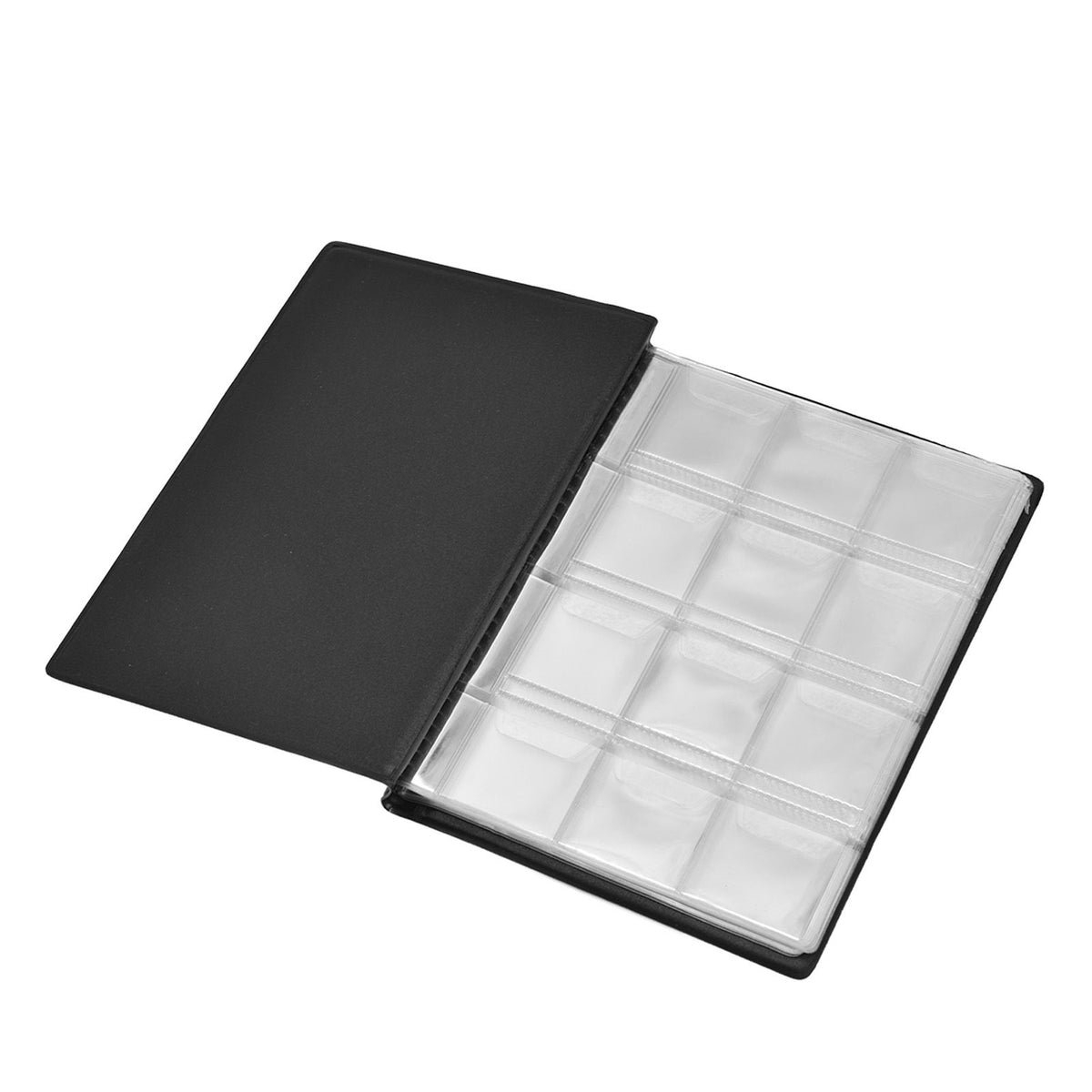 Coin Collection Book 120 PVC Pockets PU Cover Transparent Design Soft Highly Durable Clear Texture Coin AlbumBlack