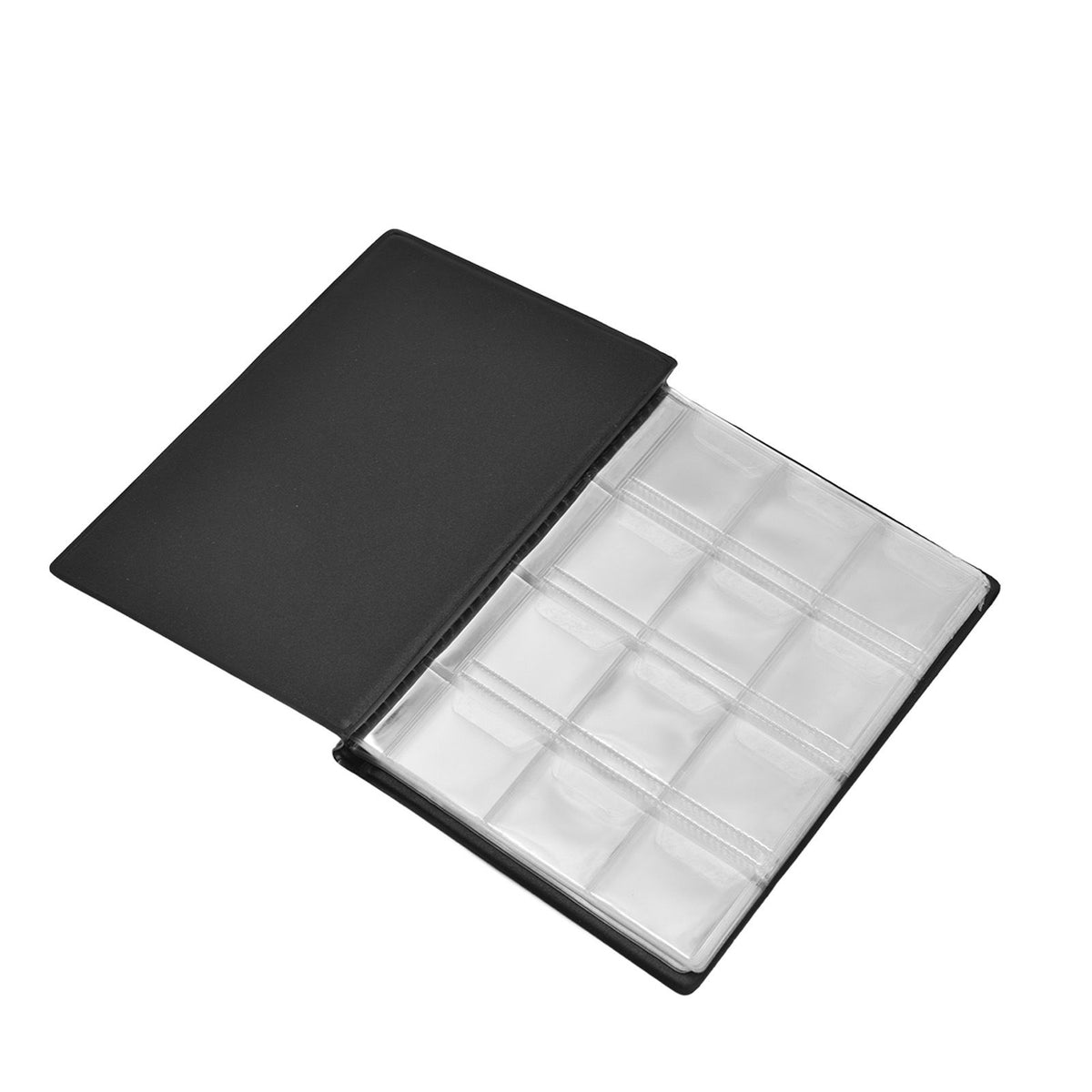 Coin Collection Book 120 PVC Pockets PU Cover Transparent Design Soft Highly Durable Clear Texture Coin AlbumBlack