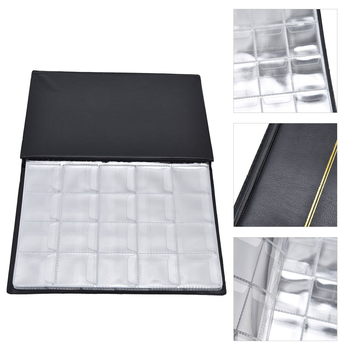 Coin Collection Book 250 Pocket Commemorative Coin Collecting Holder Storage Album Book for HomeBlack