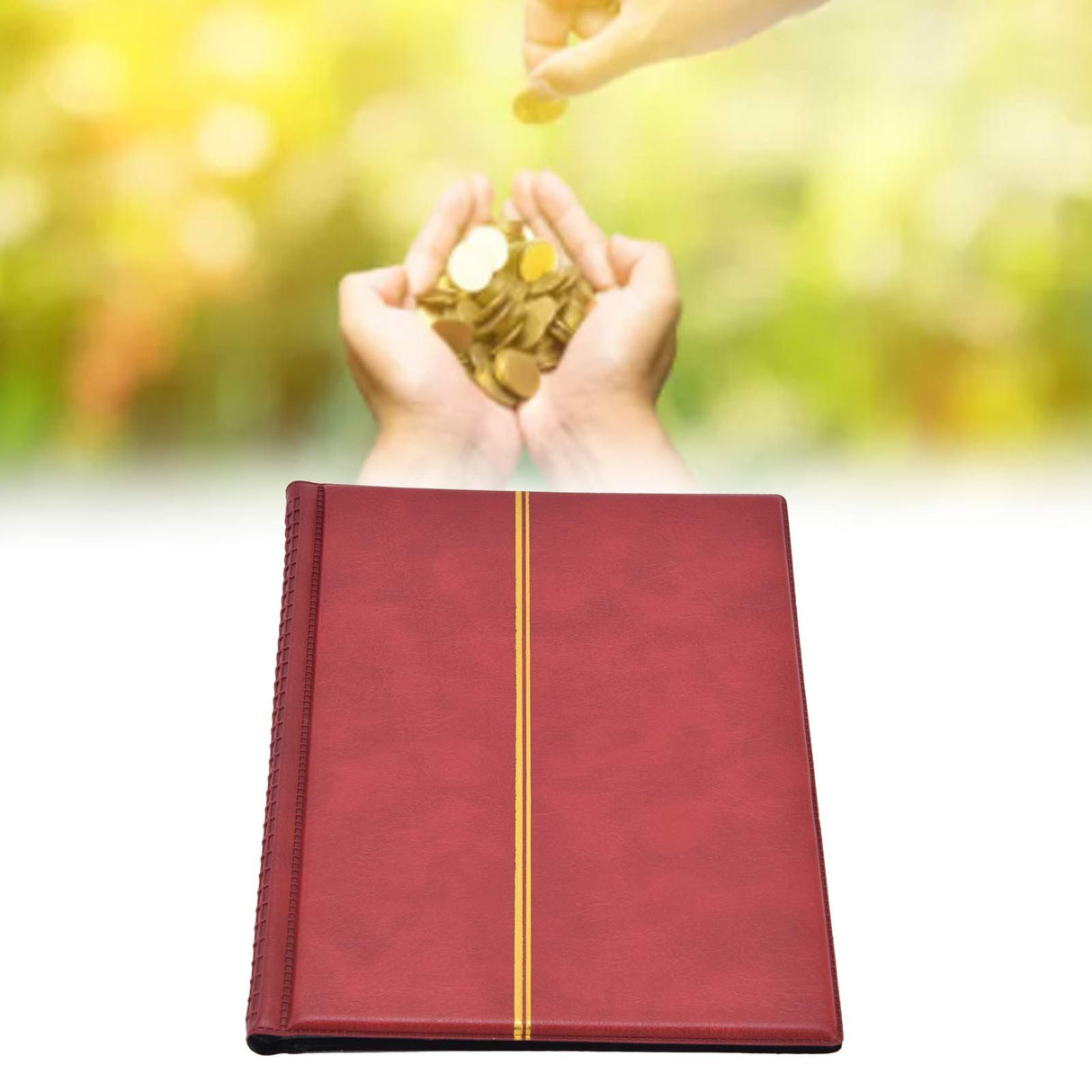 Coin Collection Book 250 Pocket Commemorative Coin Collecting Holder Storage Album Book for HomeRed