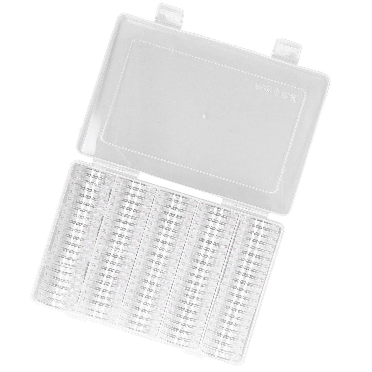 Coin Holder 100 Pieces Storage Plastic Transparent Coin Storage Box with Coin Capsules for Coin Collection Exhibition
