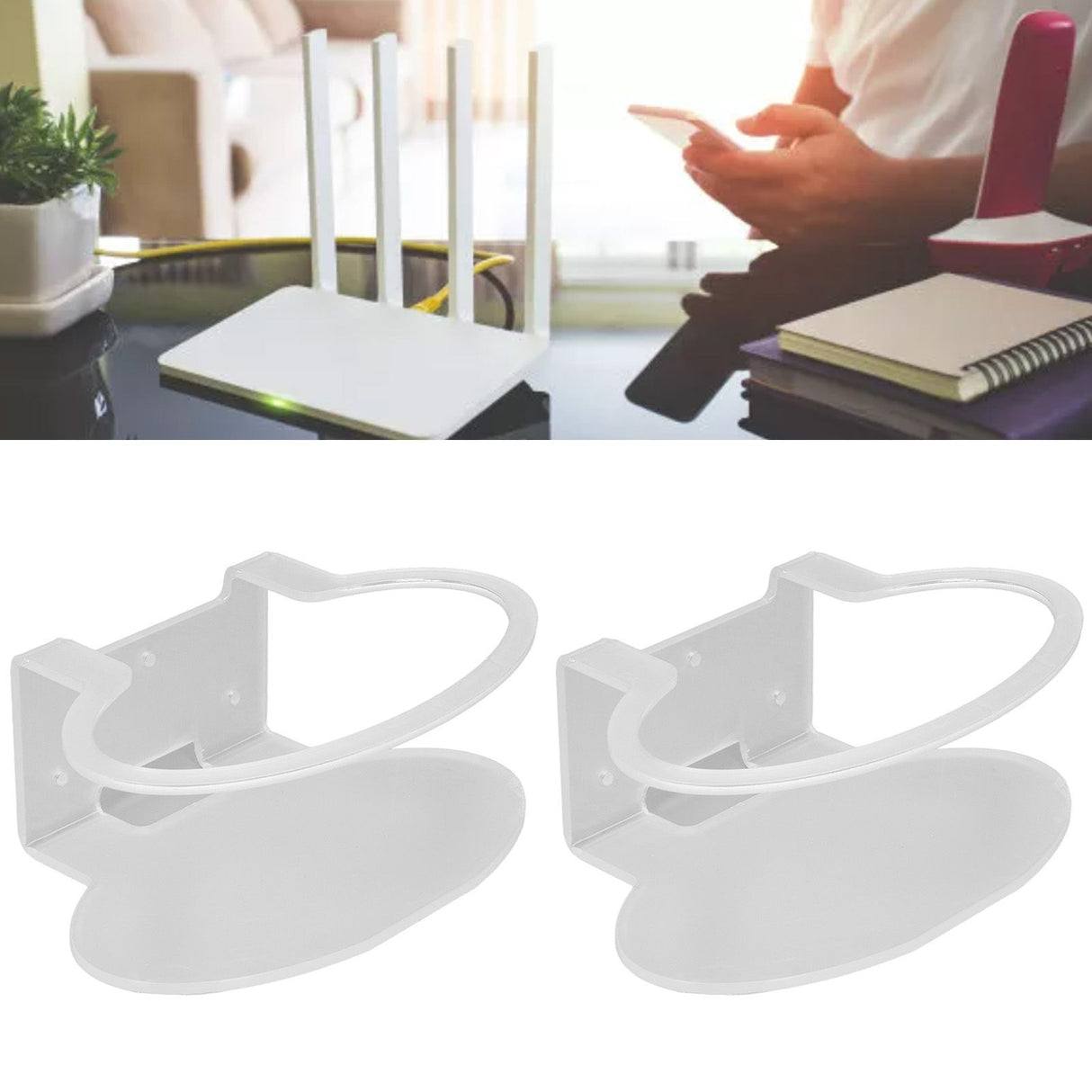 2Pcs Clear Router Bracket Save Space Protect Router Easy Installation Wear Resistant Wall Mount Router Bracket for Home