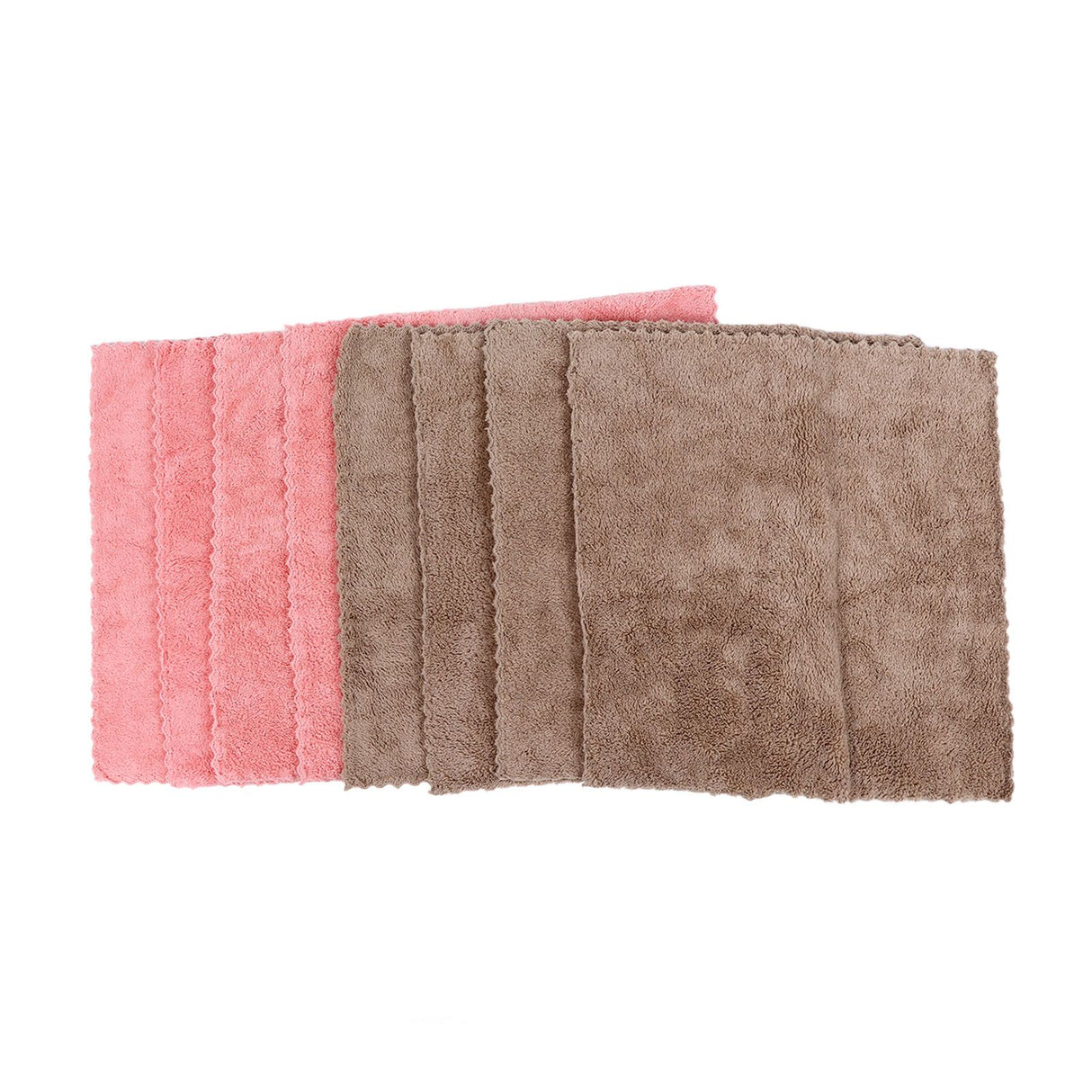 8pcs/set Super Absorbent Microfiber Kitchen Dish Cloth Anti Sticking Oil Cleaning Towel