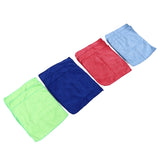 12pcs Cleaning Cloth 4 Different Colors Strong Water Absorption Reusable Microfiber Towels for Kitchen Car Furniture - Low Angle