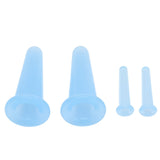 4pcs Cupping Set Massage Therapy Cups Convenient Practical Compact Lightweight Soft Flexible Cleanable Face MassagerBlue