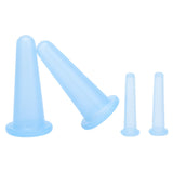 4pcs Cupping Set Massage Therapy Cups Convenient Practical Compact Lightweight Soft Flexible Cleanable Face MassagerBlue