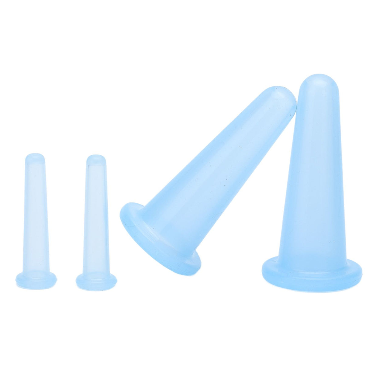 4pcs Cupping Set Massage Therapy Cups Convenient Practical Compact Lightweight Soft Flexible Cleanable Face MassagerBlue