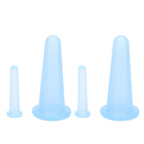 4pcs Cupping Set Massage Therapy Cups Convenient Practical Compact Lightweight Soft Flexible Cleanable Face MassagerBlue