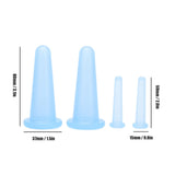 4pcs Cupping Set Massage Therapy Cups Convenient Practical Compact Lightweight Soft Flexible Cleanable Face MassagerBlue - Extra Image