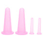 4pcs Cupping Set Massage Therapy Cups Convenient Practical Compact Lightweight Soft Flexible Cleanable Face MassagerPink