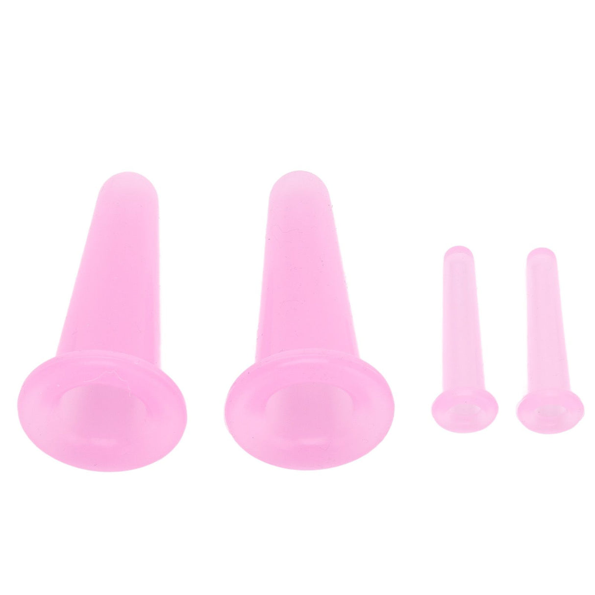 4pcs Cupping Set Massage Therapy Cups Convenient Practical Compact Lightweight Soft Flexible Cleanable Face MassagerPink
