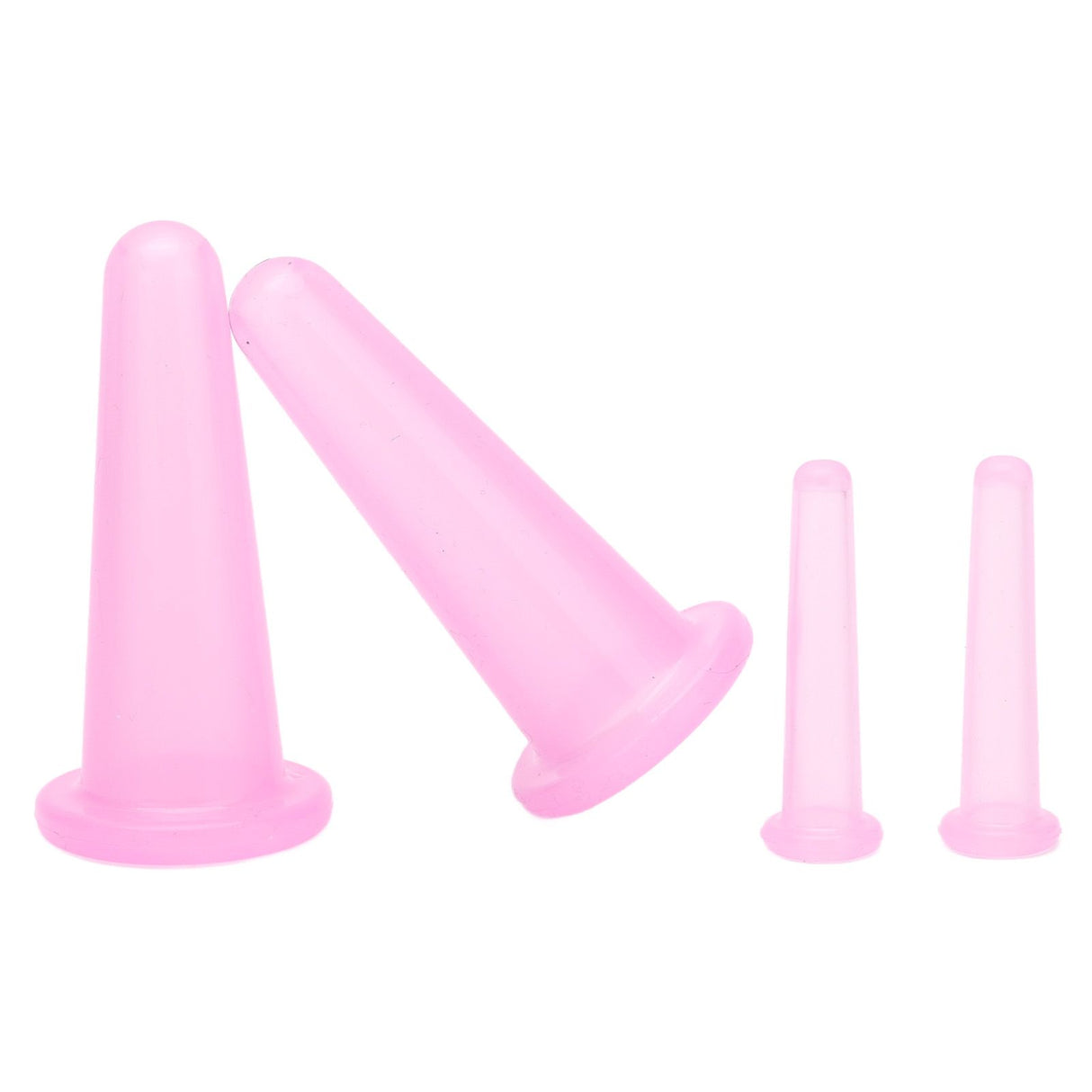 4pcs Cupping Set Massage Therapy Cups Convenient Practical Compact Lightweight Soft Flexible Cleanable Face MassagerPink