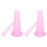 4pcs Cupping Set Massage Therapy Cups Convenient Practical Compact Lightweight Soft Flexible Cleanable Face MassagerPink - Top-Down View