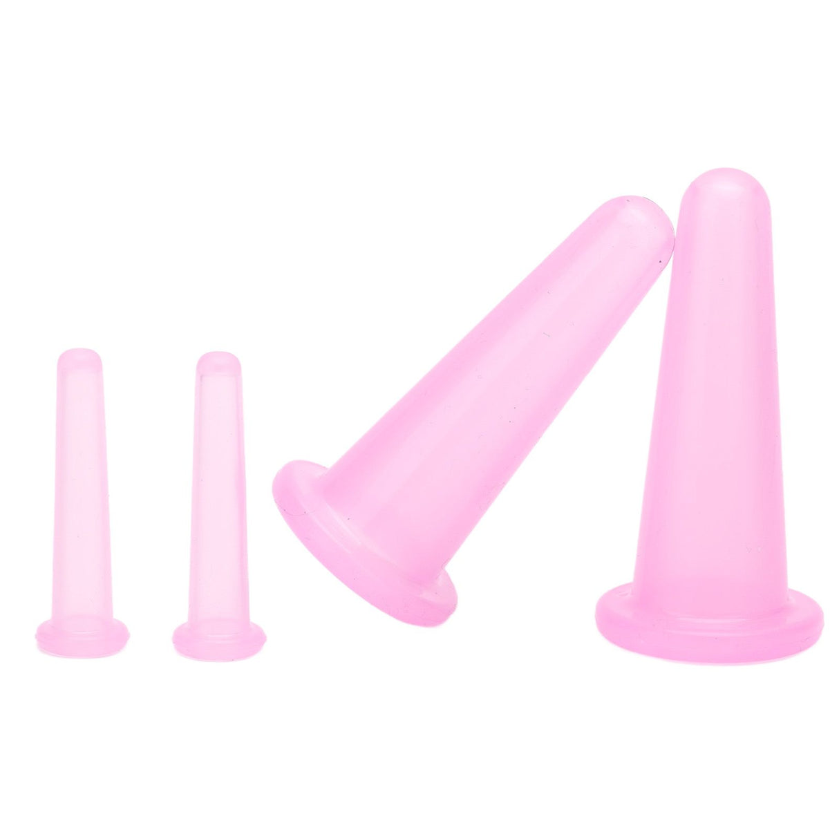 4pcs Cupping Set Massage Therapy Cups Convenient Practical Compact Lightweight Soft Flexible Cleanable Face MassagerPink