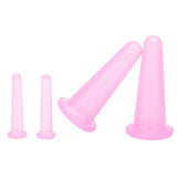 4pcs Cupping Set Massage Therapy Cups Convenient Practical Compact Lightweight Soft Flexible Cleanable Face MassagerPink