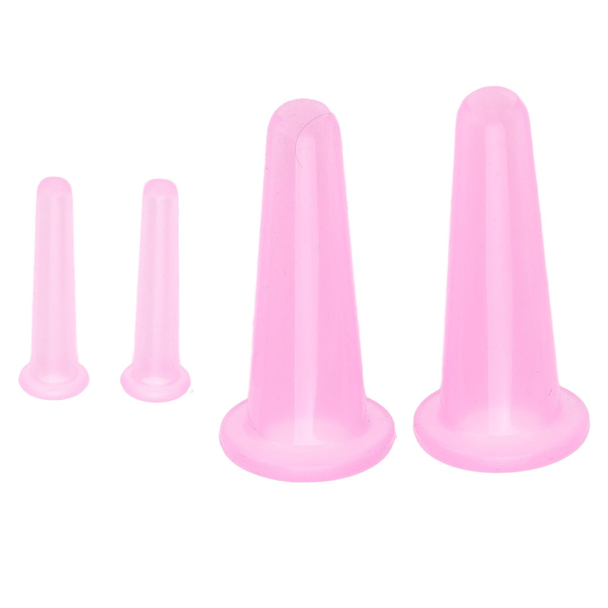 4pcs Cupping Set Massage Therapy Cups Convenient Practical Compact Lightweight Soft Flexible Cleanable Face MassagerPink