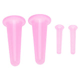 4pcs Cupping Set Massage Therapy Cups Convenient Practical Compact Lightweight Soft Flexible Cleanable Face MassagerPink - Close-Up Angle