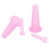 4pcs Cupping Set Massage Therapy Cups Convenient Practical Compact Lightweight Soft Flexible Cleanable Face MassagerPink - Extra Image