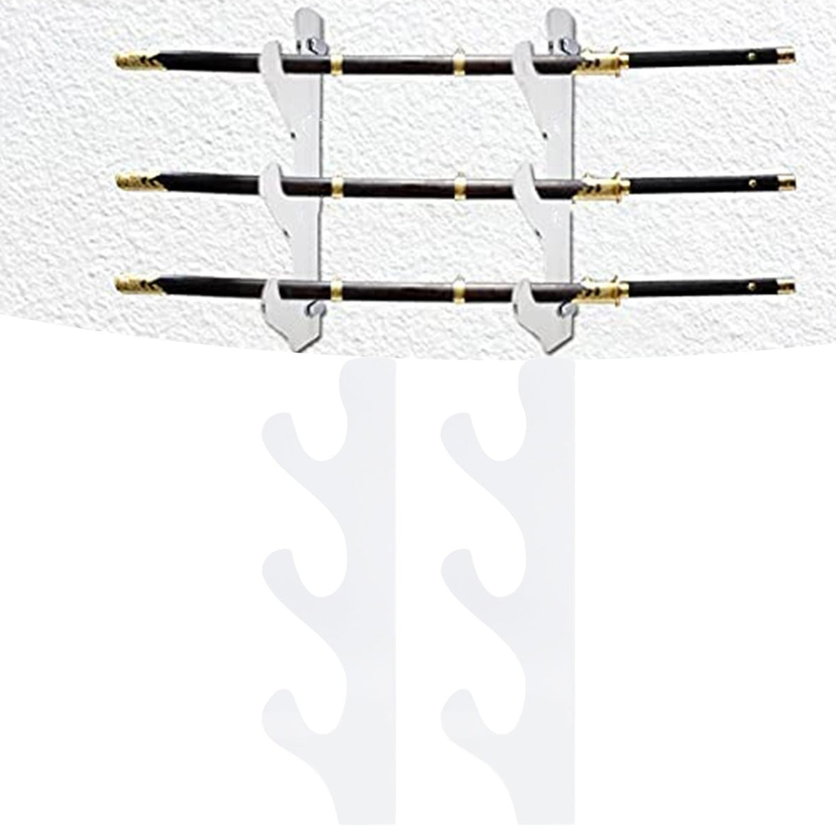 1 Pair Sword Stand Acrylic Three Layer Wall Mounted Sword Display Stand Support for All SwordsTransparent