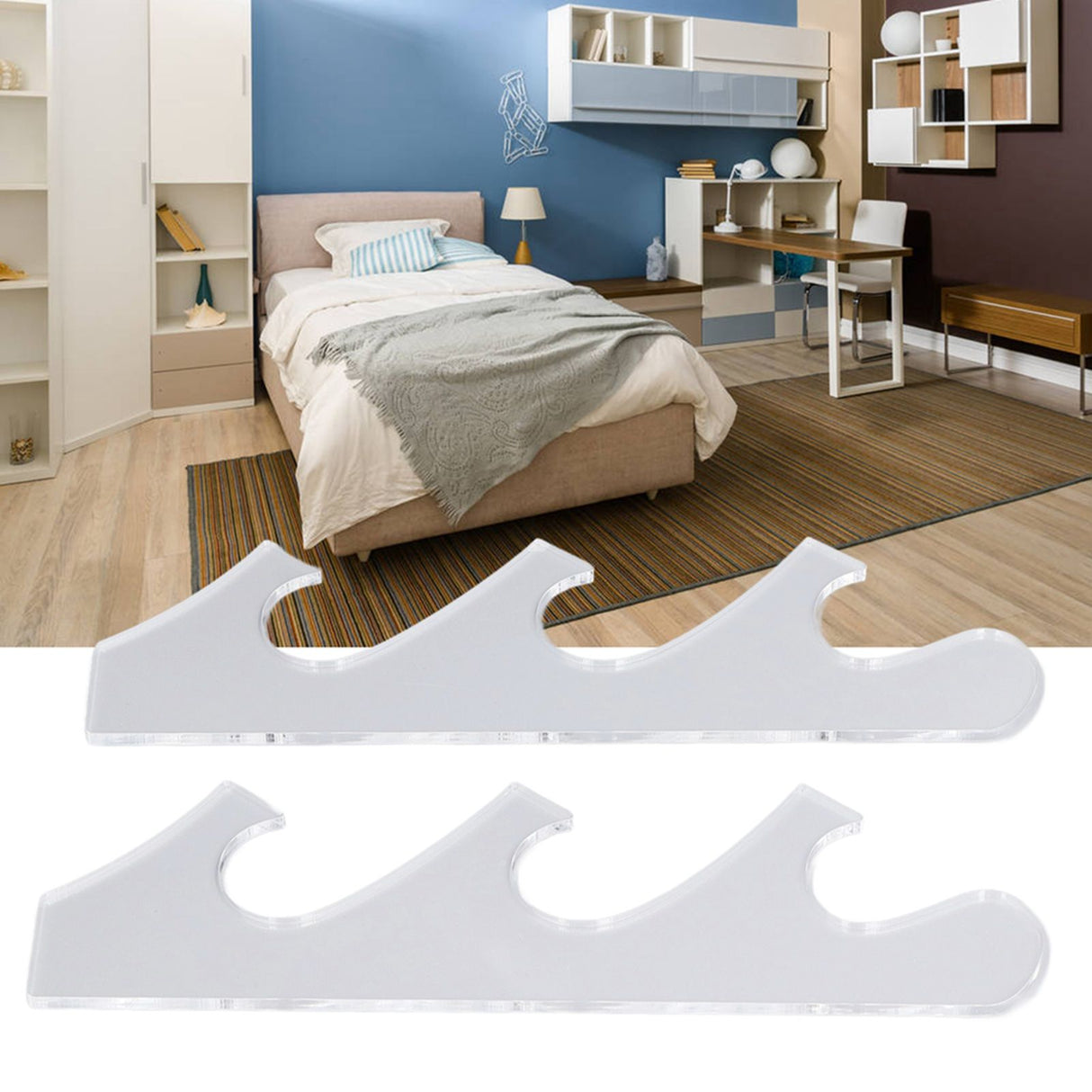1 Pair Sword Holder Stand Sword Display Rack Wall Mounted Samurai Sword Hanger for HomeTransparent